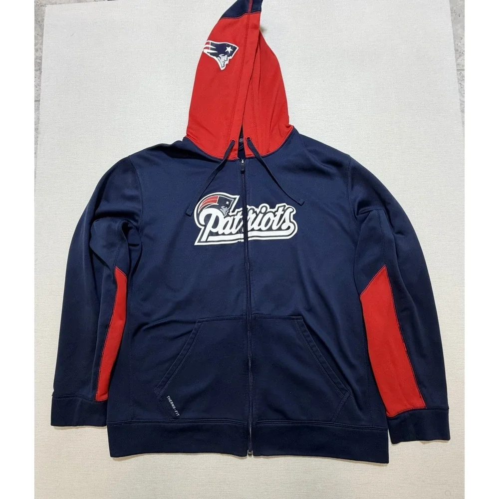 Nike Therma Fit New England Patriots Hoodie Men's Size Large NFL Full Zip